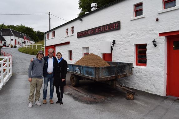 The Blomendahl family visiting Edradour Distillery in Scotland